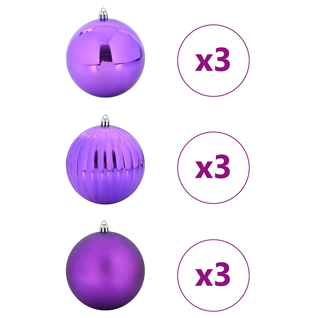 Velika Božićna kuglica set 9 pcs Lila Plastika