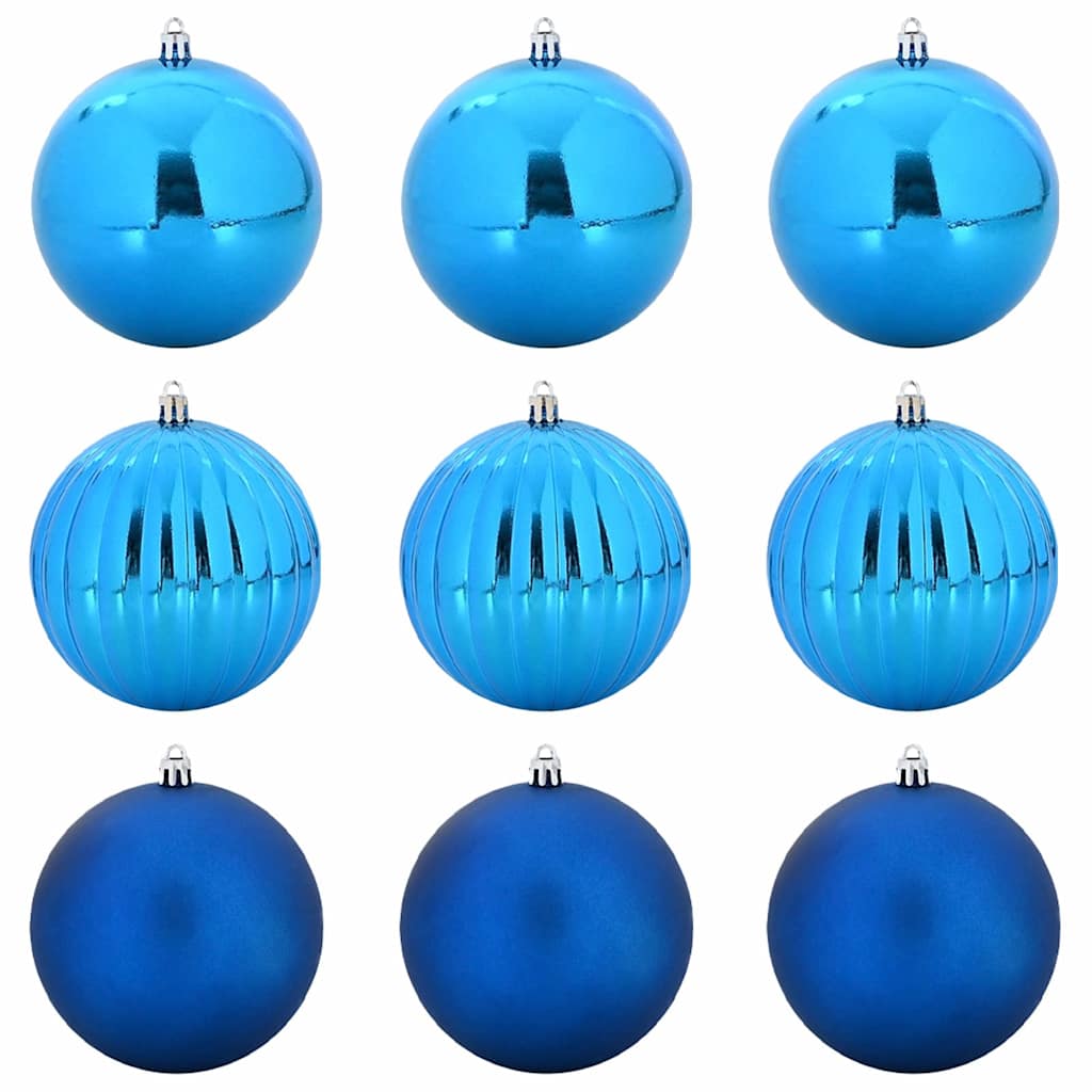 Set božićnih kuglica XL 9 pcs Plava Plastika