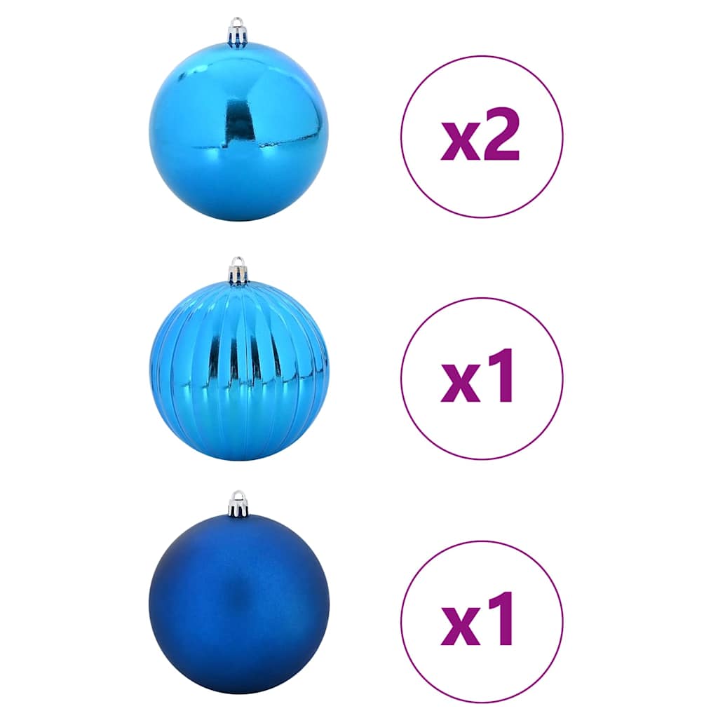 Set božićnih kuglica XXL 4 pcs Plava Plastika