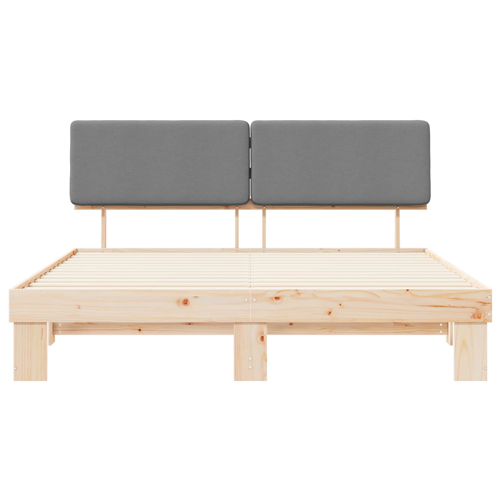 Krevetni okvir s tapiciranim uzglavljem Svijetlo siva