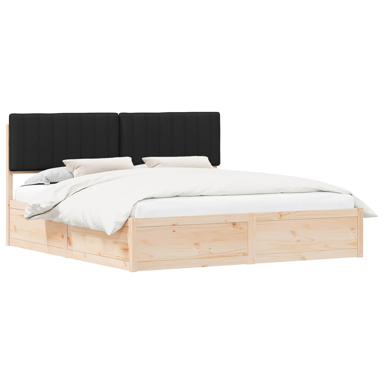 Krevetni okvir s tapiciranim uzglavljem Crna 180 x 200 cm