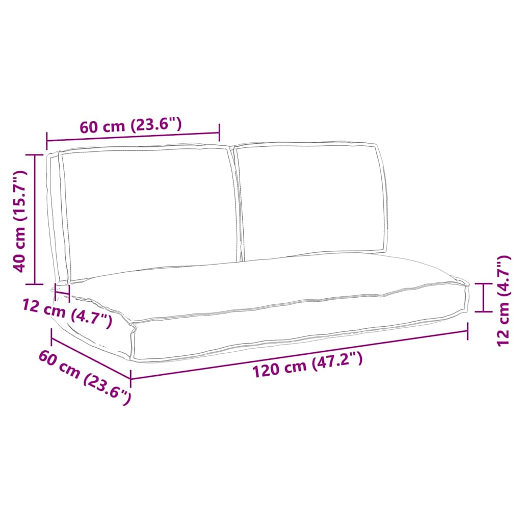 Set jastučića 3 pcs Siva Oxford tkanina