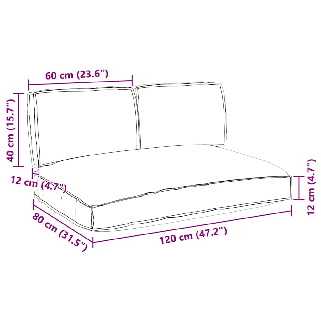 Set jastučića 3 pcs Siva Oxford tkanina