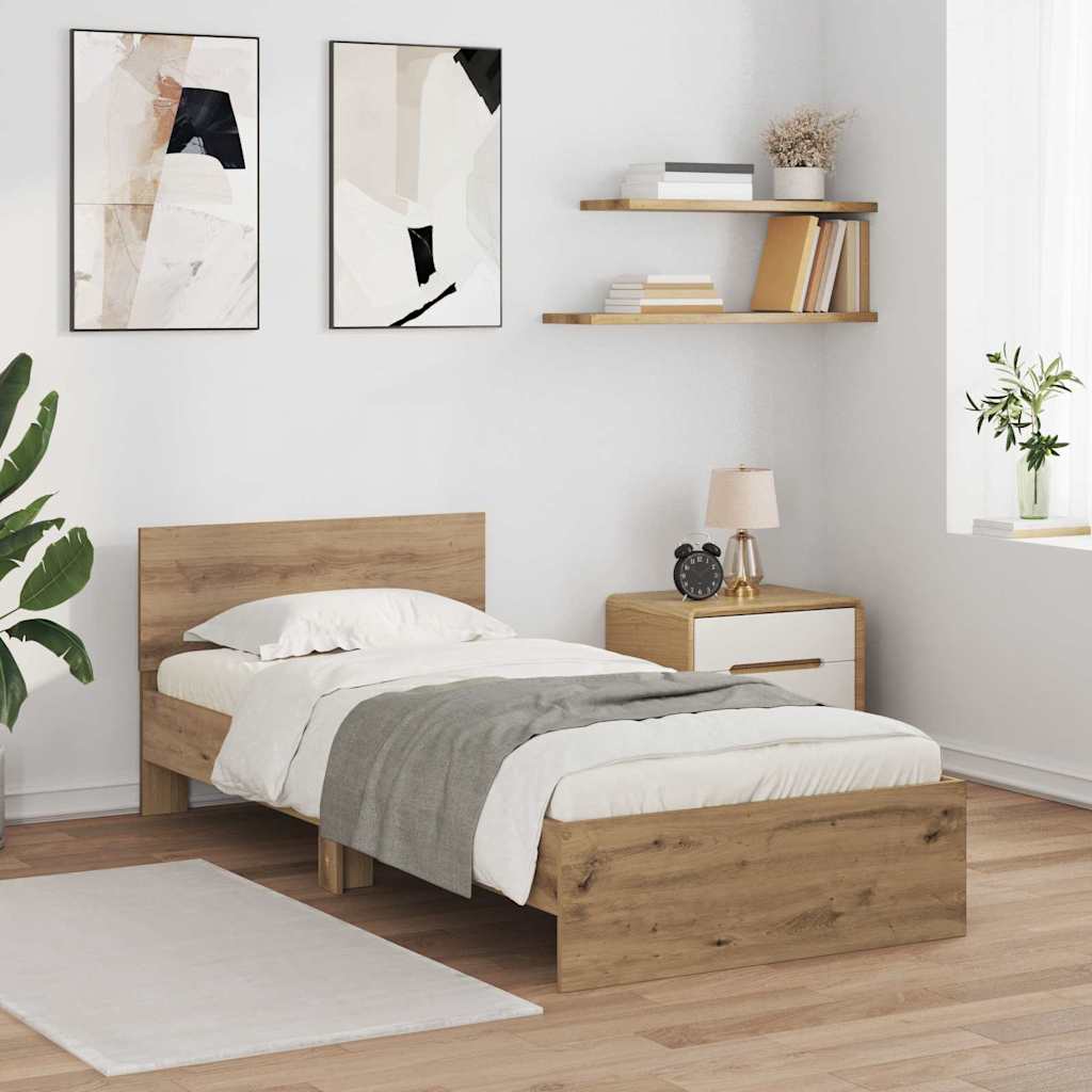 Krevetna konstrukcija Umjetnički hrast 100 x 200 cm