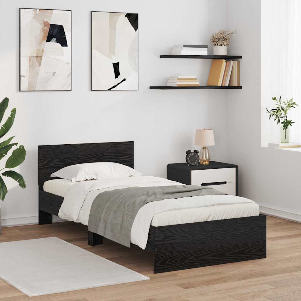 Krevetna konstrukcija Crni hrast 90 x 190 cm Konstruirano drvo