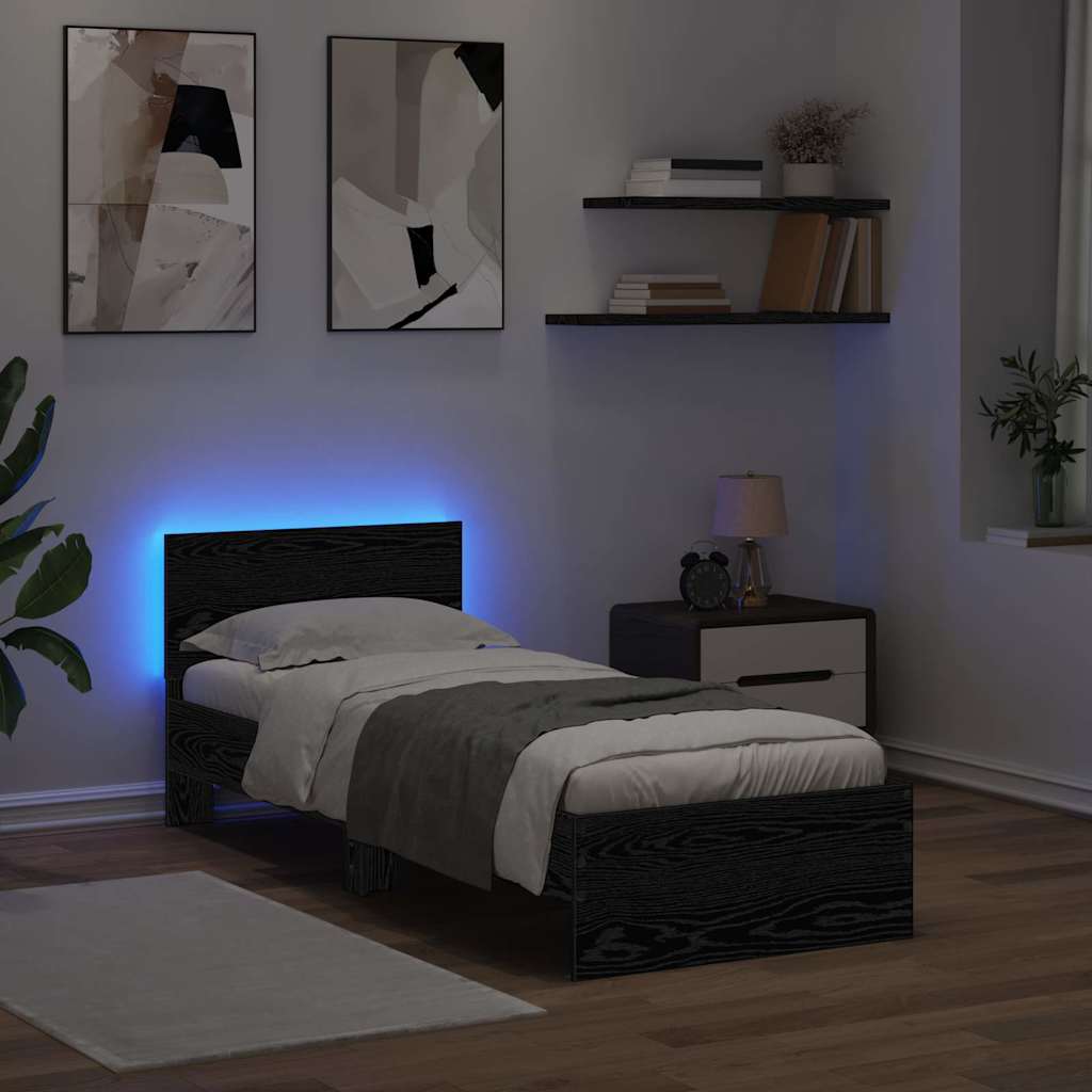Krevetna konstrukcija Crni hrast 75 x 190 cm Konstruirano drvo