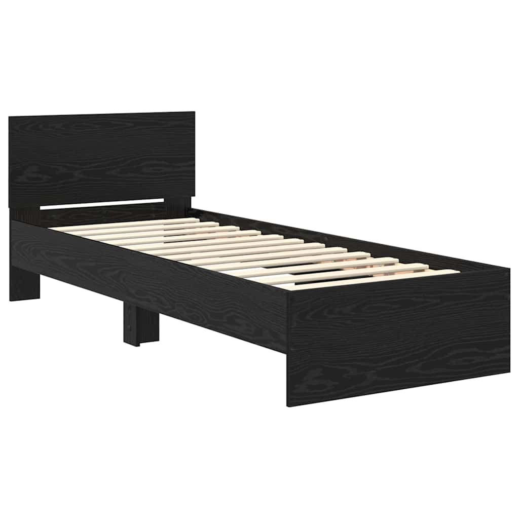 Krevetna konstrukcija Crni hrast 75 x 190 cm Konstruirano drvo