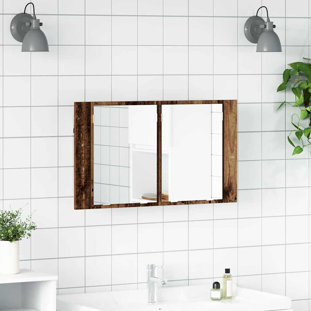 Kupaonski ormar s ogledalom Zidne Staro drvo 80 x 12 x 45 cm