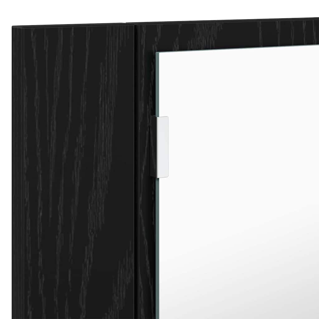 Kupaonski ormar s ogledalom Zidne Crni hrast 80 x 12 x 45 cm