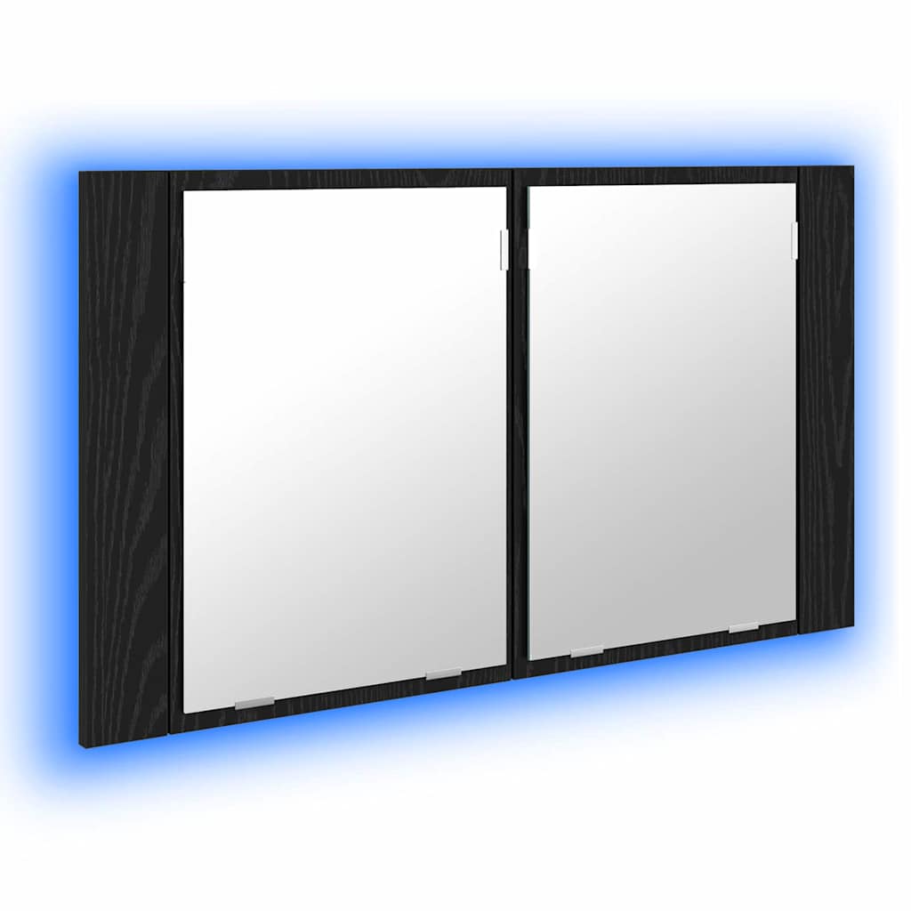 Kupaonski ormar s ogledalom Zidne Crni hrast 80 x 12 x 45 cm