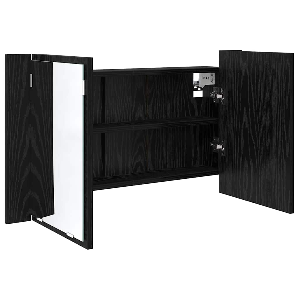 Kupaonski ormar s ogledalom Zidne Crni hrast 80 x 12 x 45 cm
