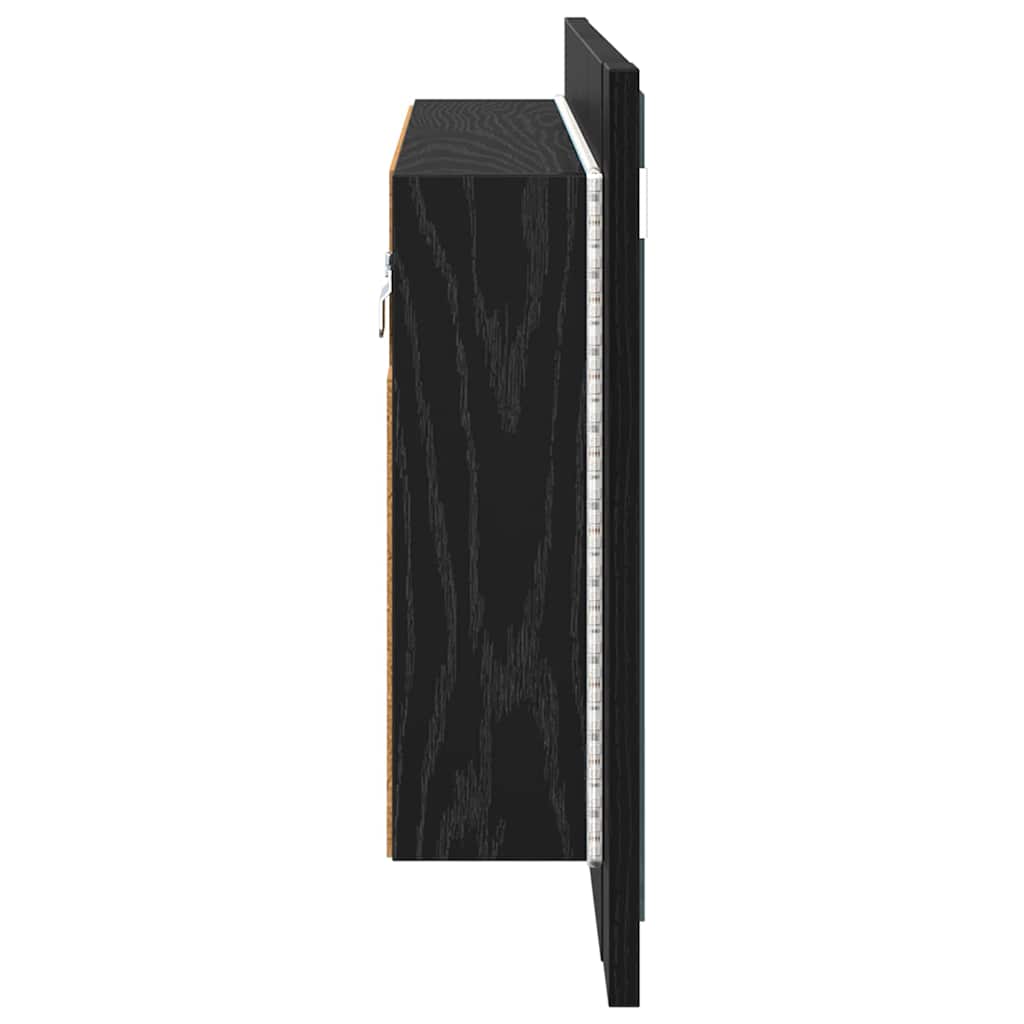 Kupaonski ormar s ogledalom Zidne Crni hrast 80 x 12 x 45 cm