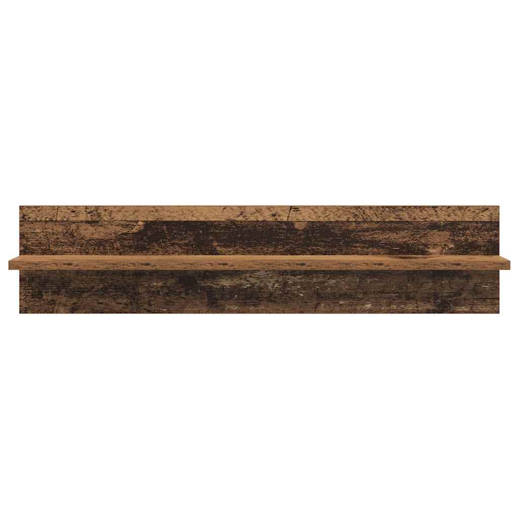 Police na zidu s policom 4 pcs Staro drvo 80 x 11,5 x 18 cm