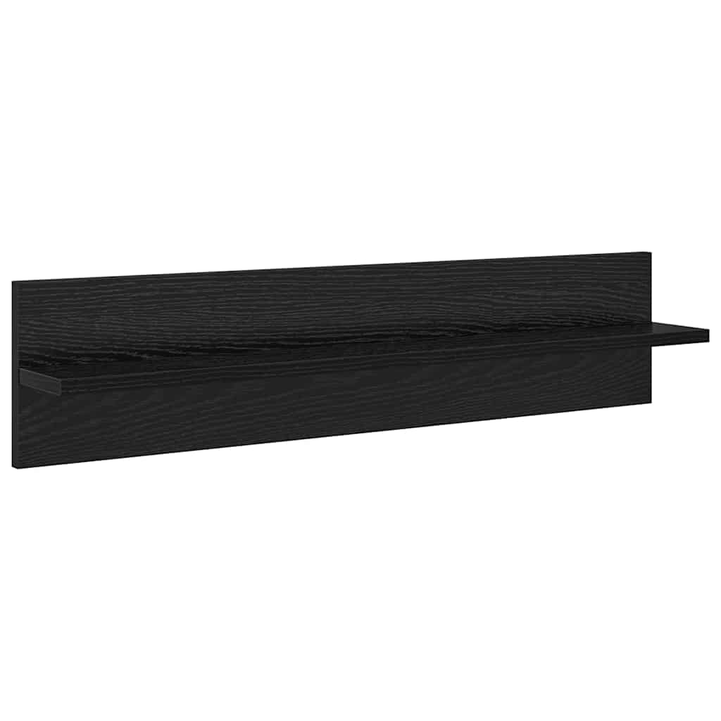 Police na zidu s policom 4 pcs Crni hrast 80 x 11,5 x 18 cm