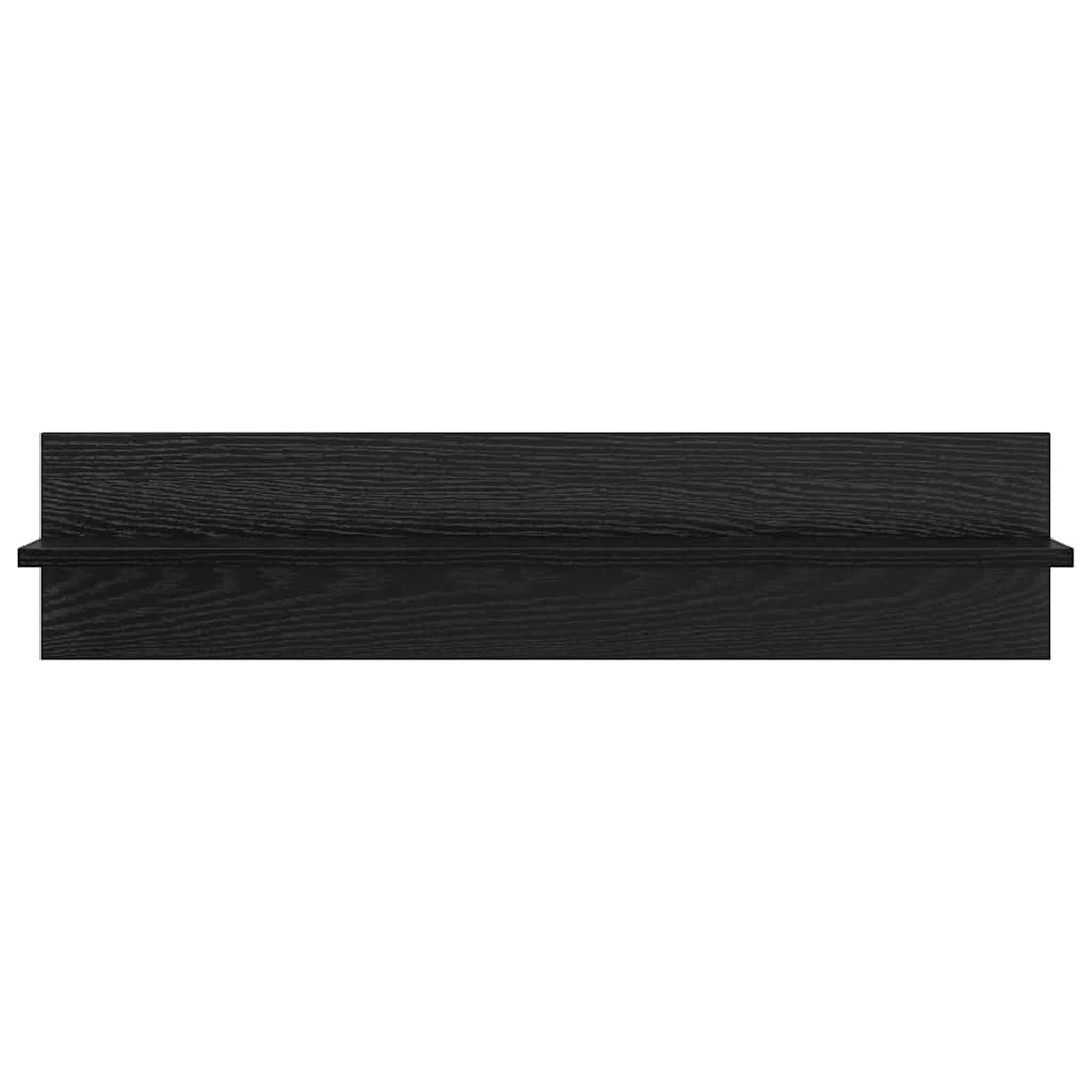 Police na zidu s policom 4 pcs Crni hrast 80 x 11,5 x 18 cm