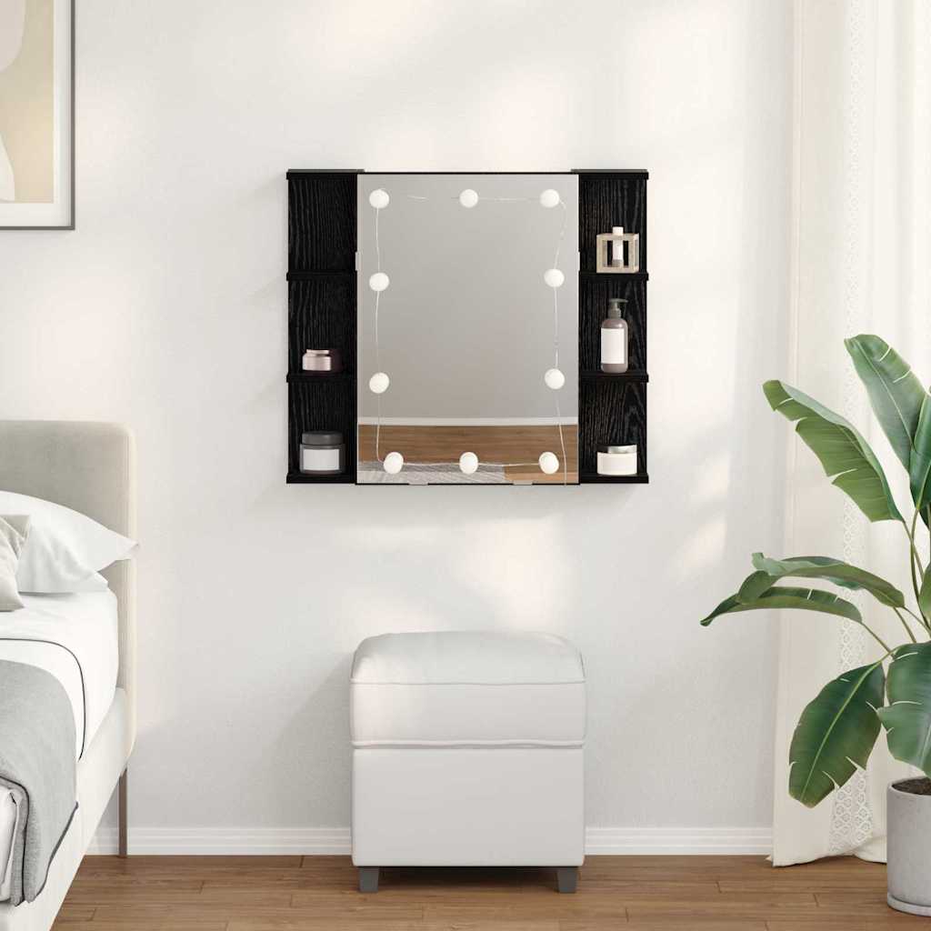 Ogledalo ormar Crni hrast 70 x 16,5 x 60 cm Konstruirano drvo