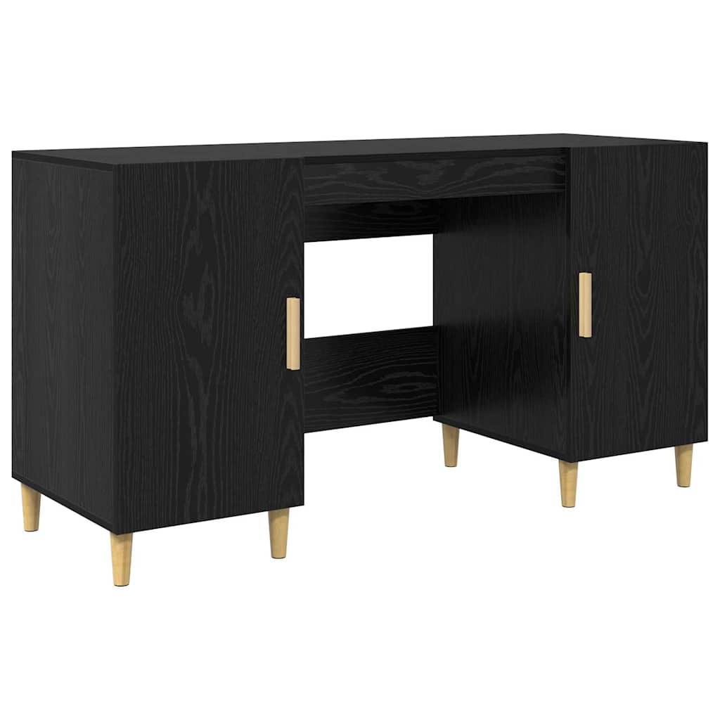 Stol s policom Crni hrast 140 x 50 x 75 cm Konstruirano drvo