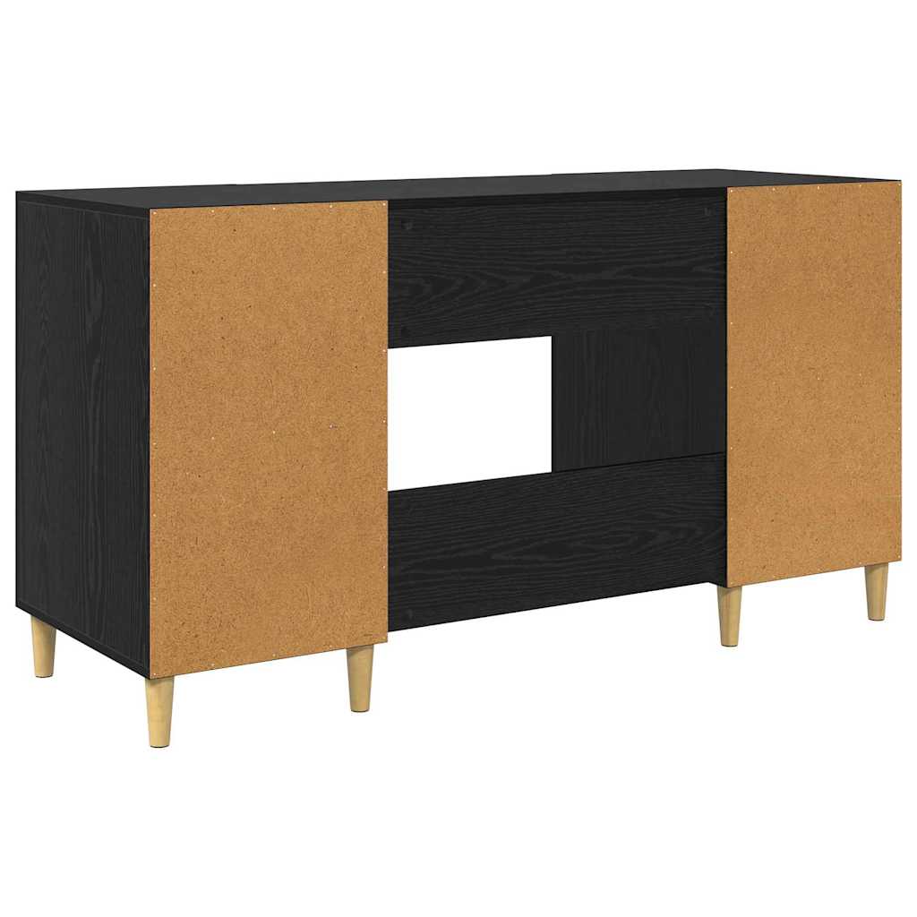 Stol s policom Crni hrast 140 x 50 x 75 cm Konstruirano drvo