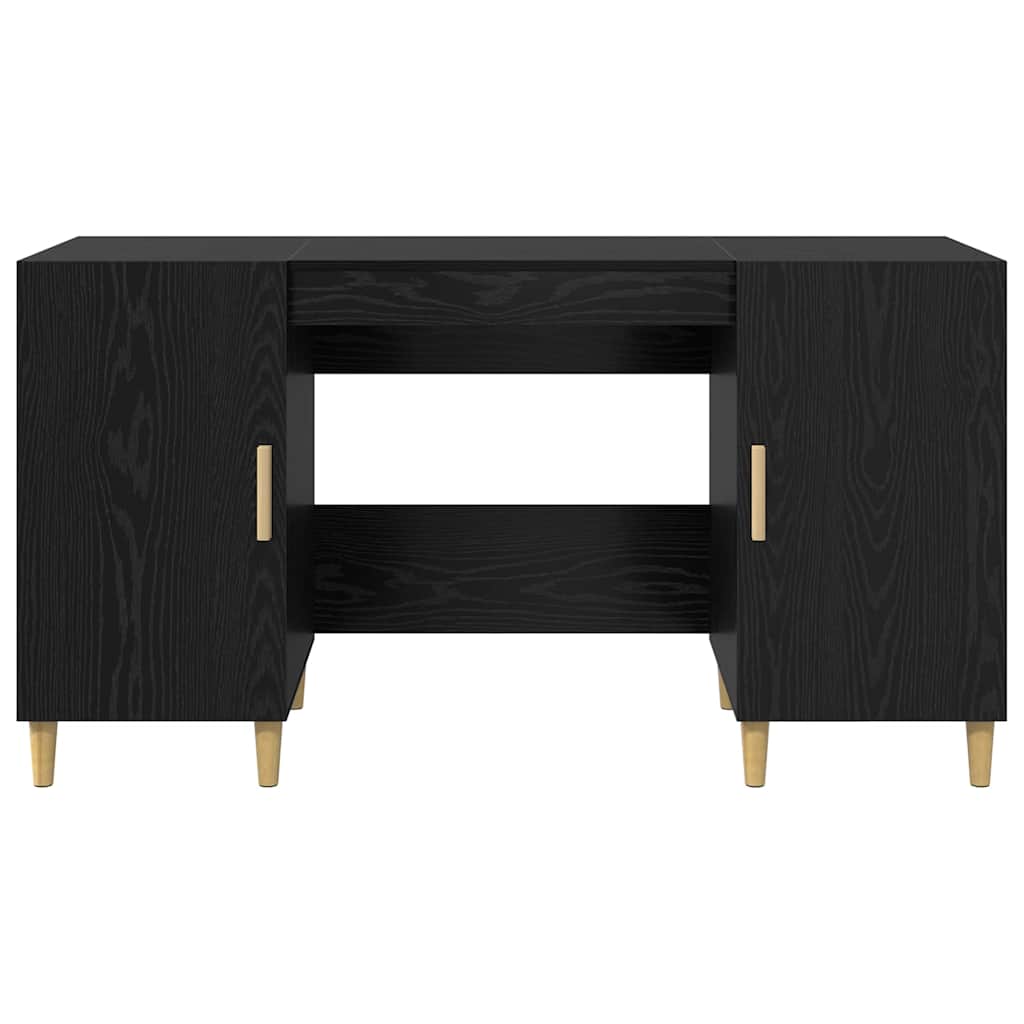 Stol s policom Crni hrast 140 x 50 x 75 cm Konstruirano drvo
