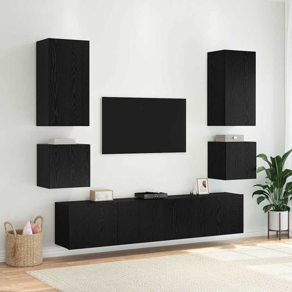 TV zidni ormar Crni hrast 100 x 35 x 41 cm Konstruirano drvo