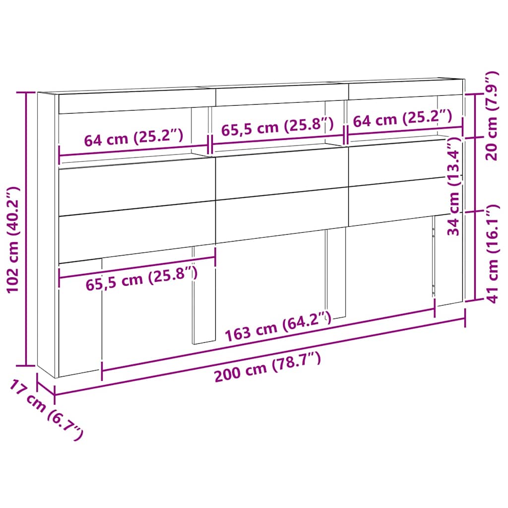 Uzglavlje Staro drvo 200 x 17 x 102 cm Konstruirano drvo