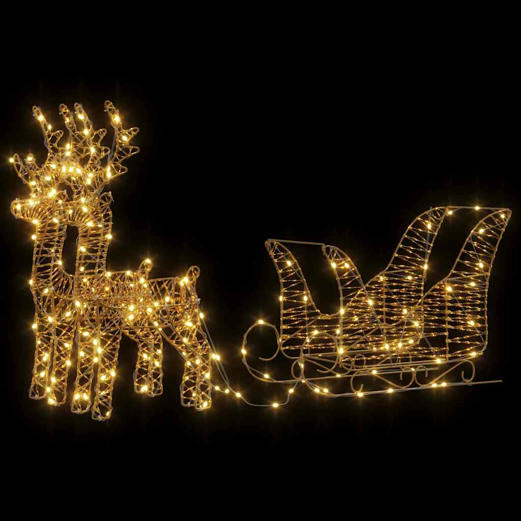 Reindeer vuče saonice Topla bijela 30 x 12 x 55 cm PET