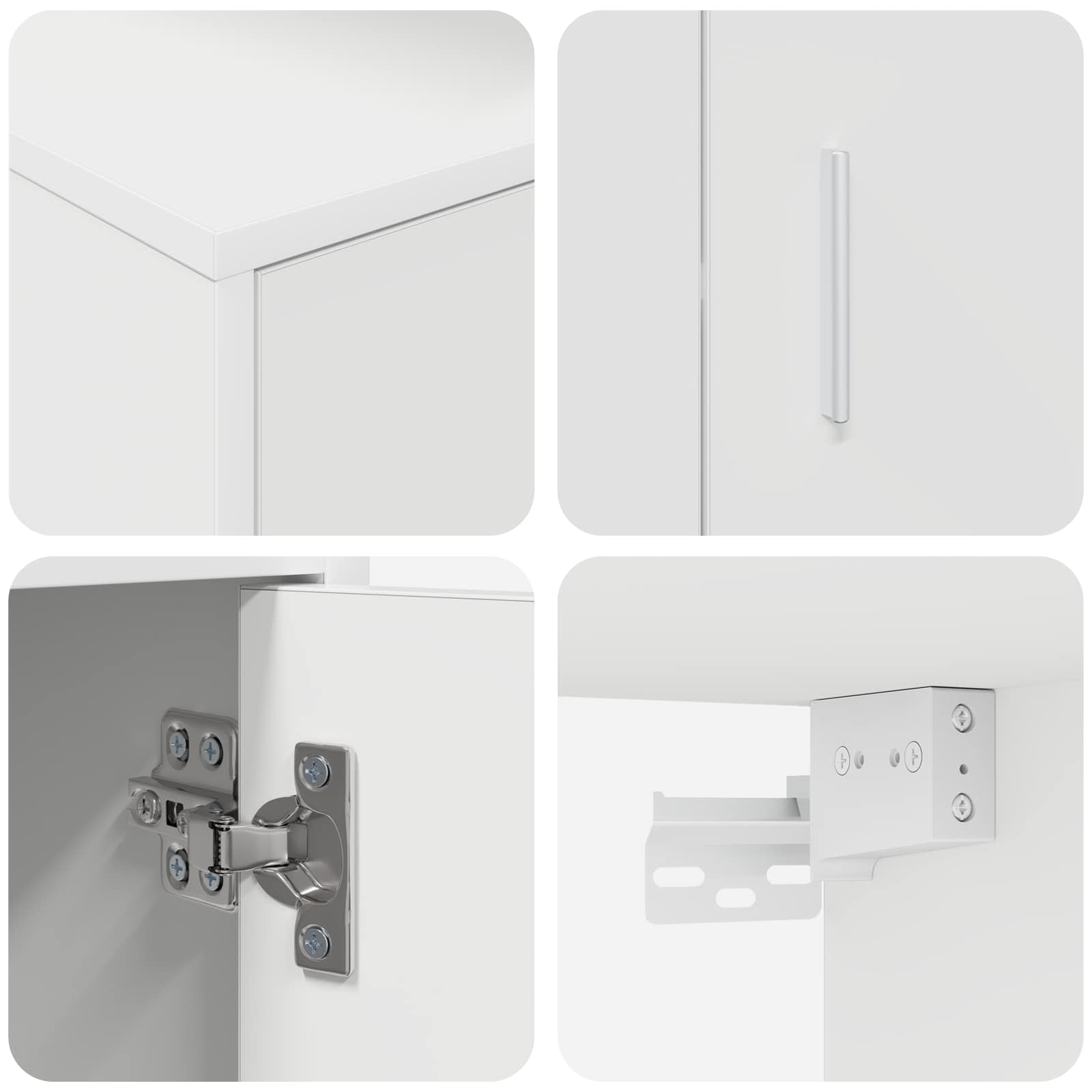 Set TV komoda Zidne 4 pcs Bijelo Konstruirano drvo