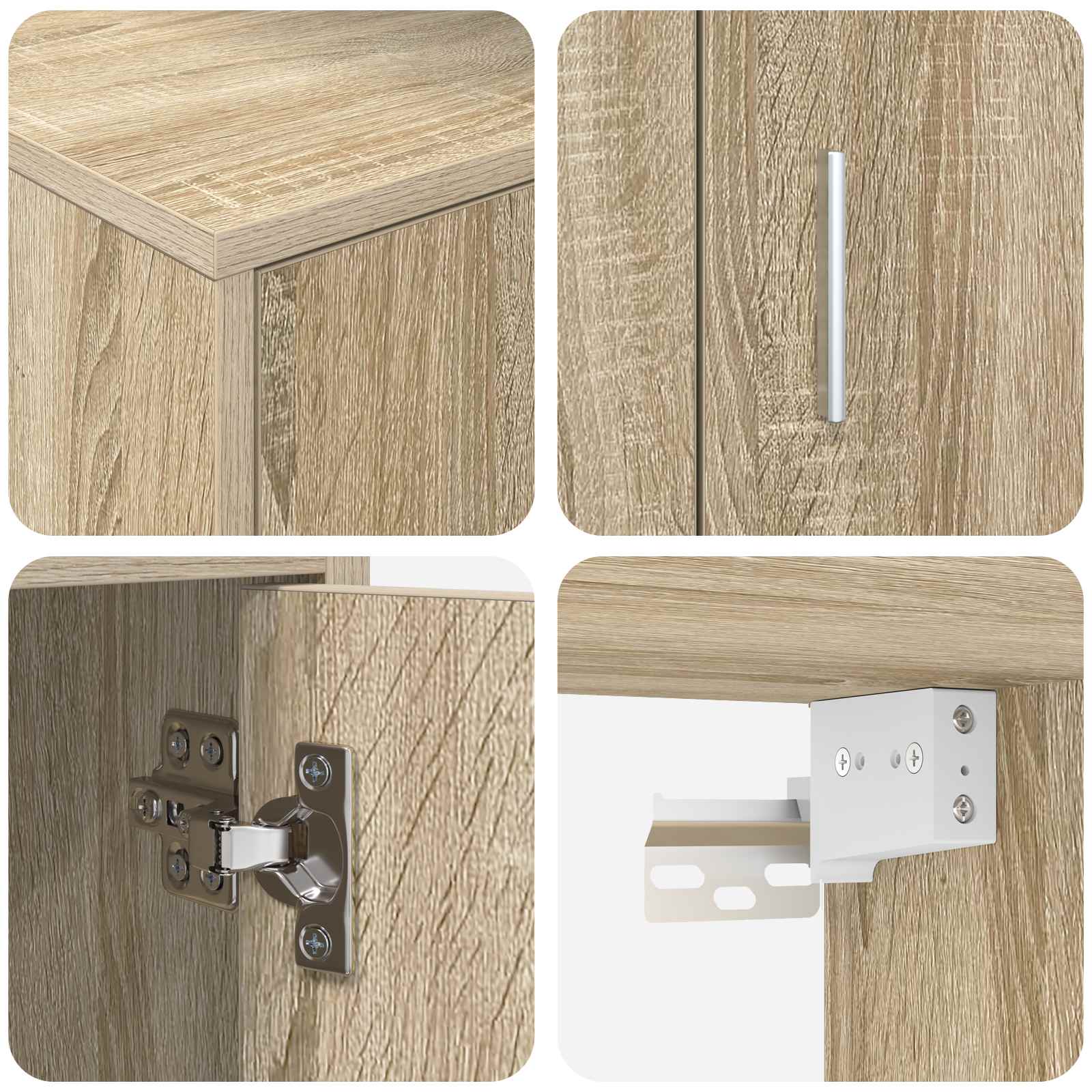Set TV komoda Zidne 4 pcs Sonoma hrast Konstruirano drvo