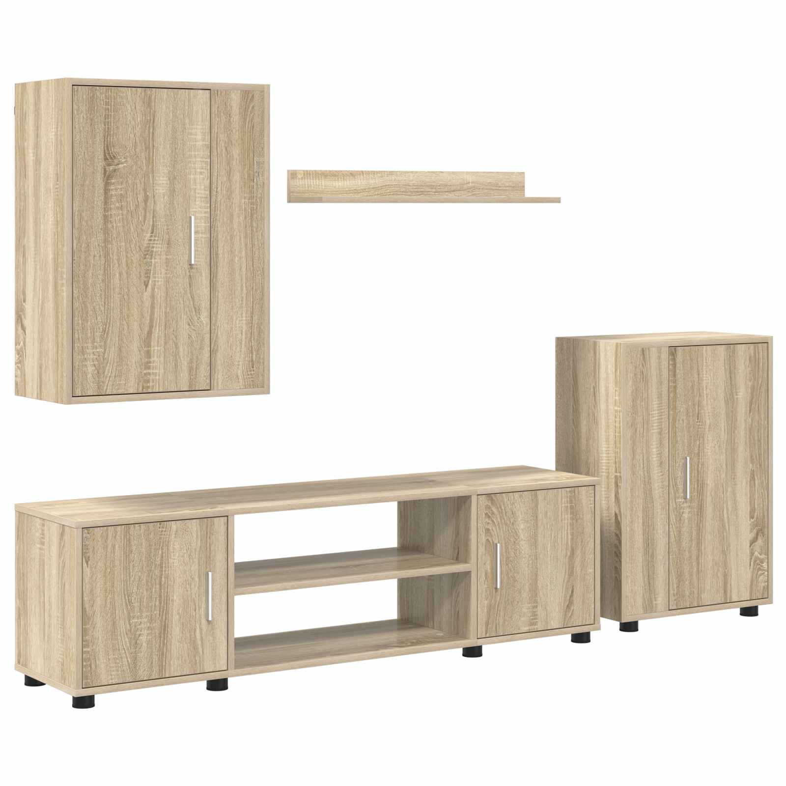 Set TV komoda Zidne 4 pcs Sonoma hrast Konstruirano drvo