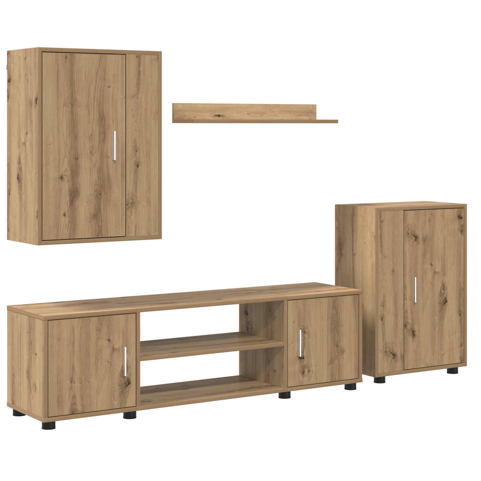 Set TV komoda Zidne 4 pcs Umjetnički hrast Konstruirano drvo
