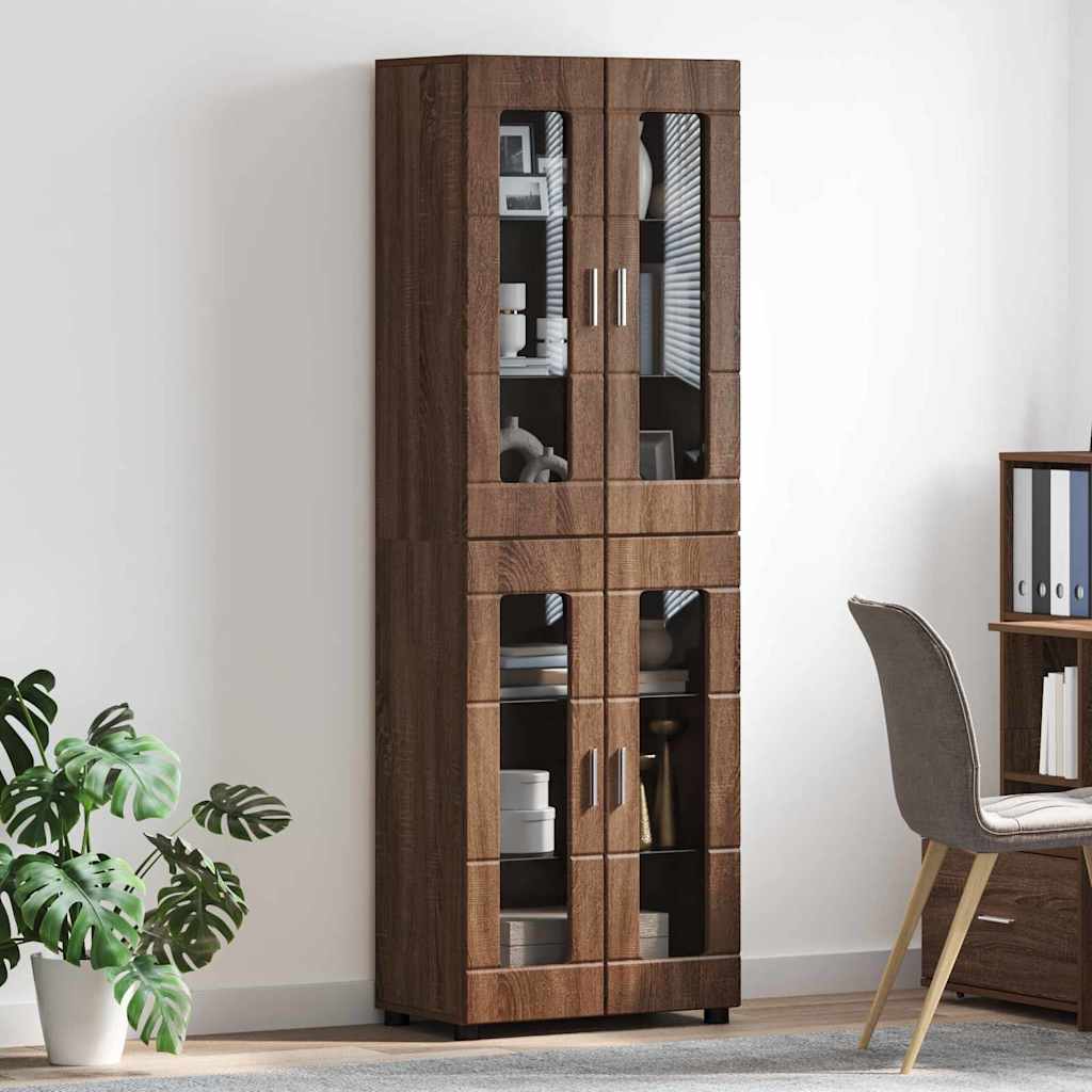 Highboard FLORIN Smeđi hrast 60 x 35 x 182 cm Konstruirano drvo