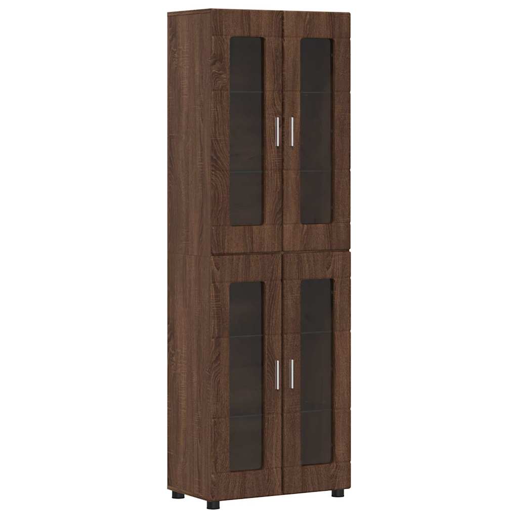 Highboard FLORIN Smeđi hrast 60 x 35 x 182 cm Konstruirano drvo