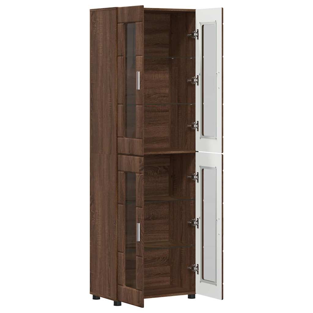 Highboard FLORIN Smeđi hrast 60 x 35 x 182 cm Konstruirano drvo