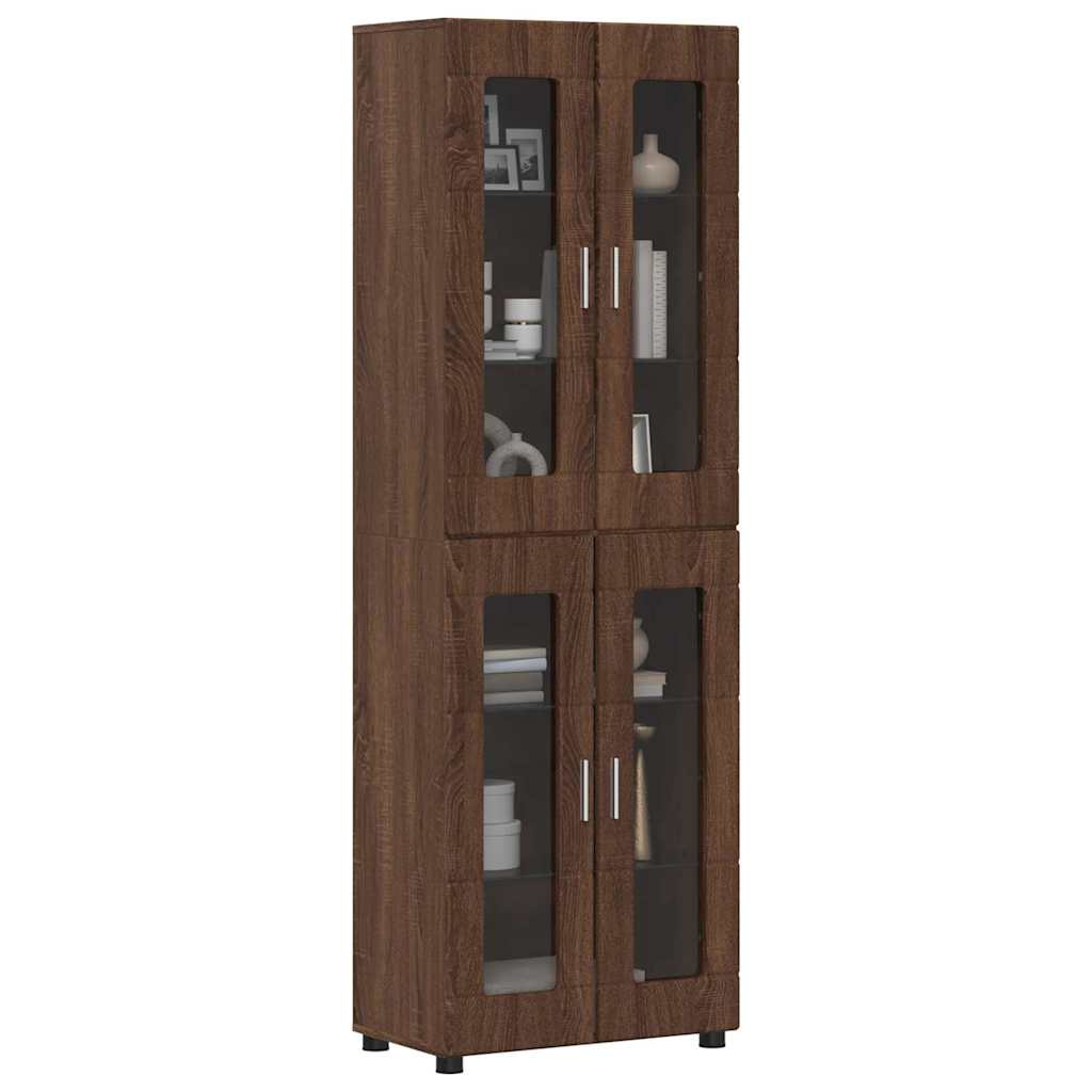 Highboard FLORIN Smeđi hrast 60 x 35 x 182 cm Konstruirano drvo