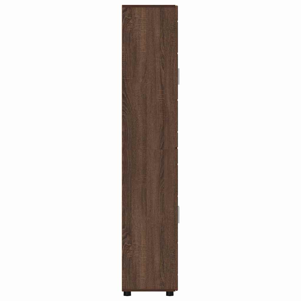 Highboard FLORIN Smeđi hrast 60 x 35 x 182 cm Konstruirano drvo