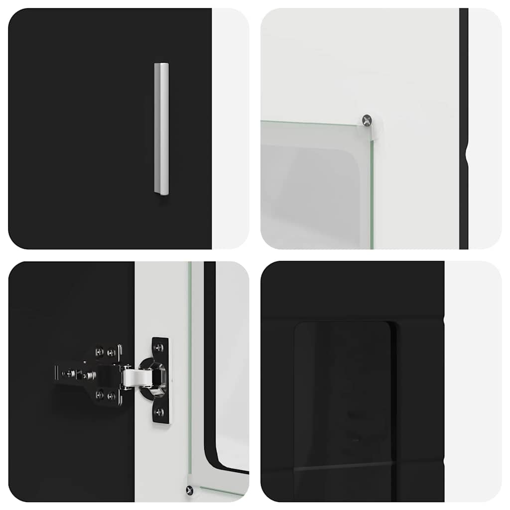 Highboard FLORIN Crna 60 x 35 x 182 cm Konstruirano drvo