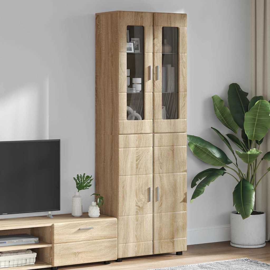 Highboard s policom FLORIN Sonoma hrast 60 x 35 x 182 cm