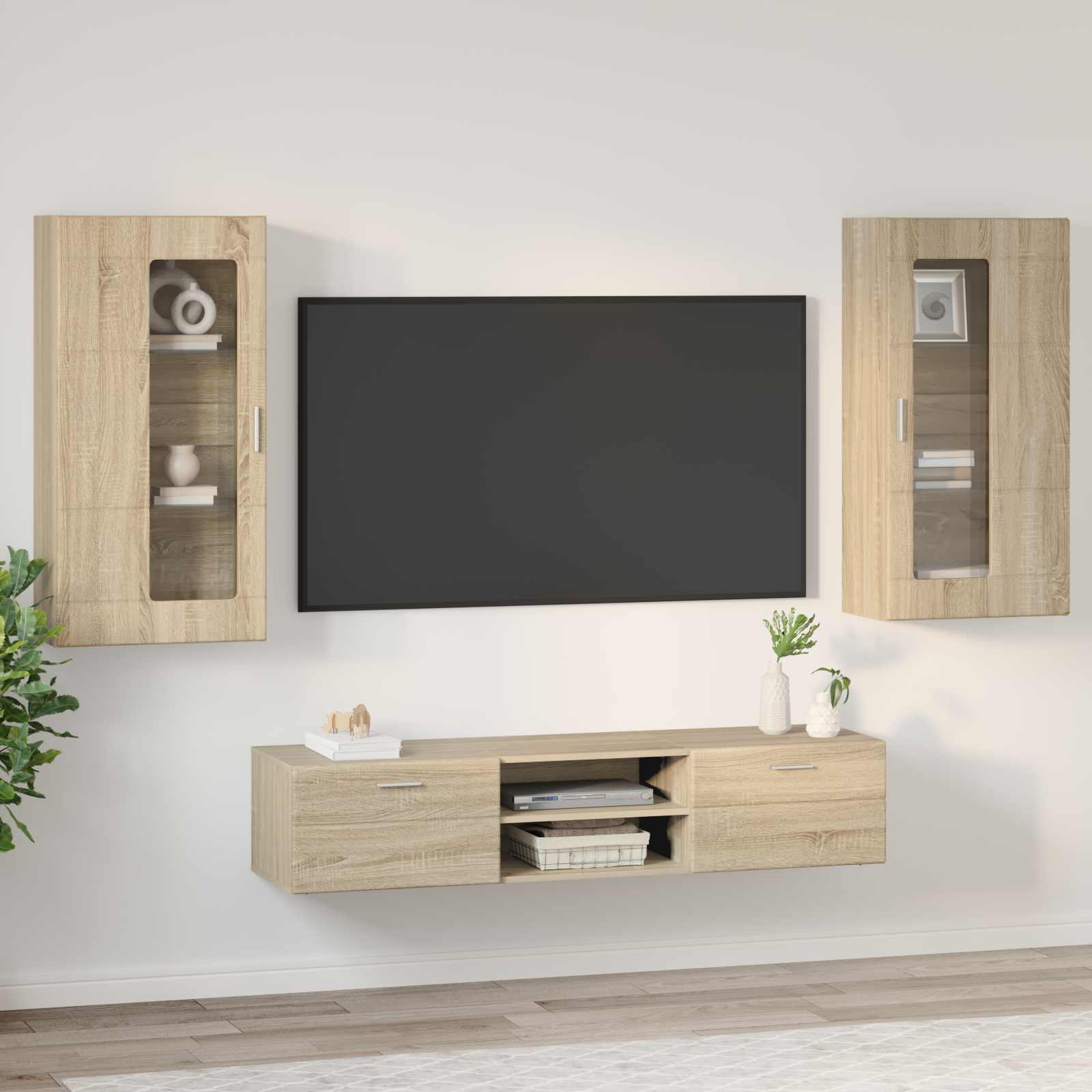 Set TV komoda Zidne FLORIN 3 pcs Sonoma hrast Konstruirano drvo