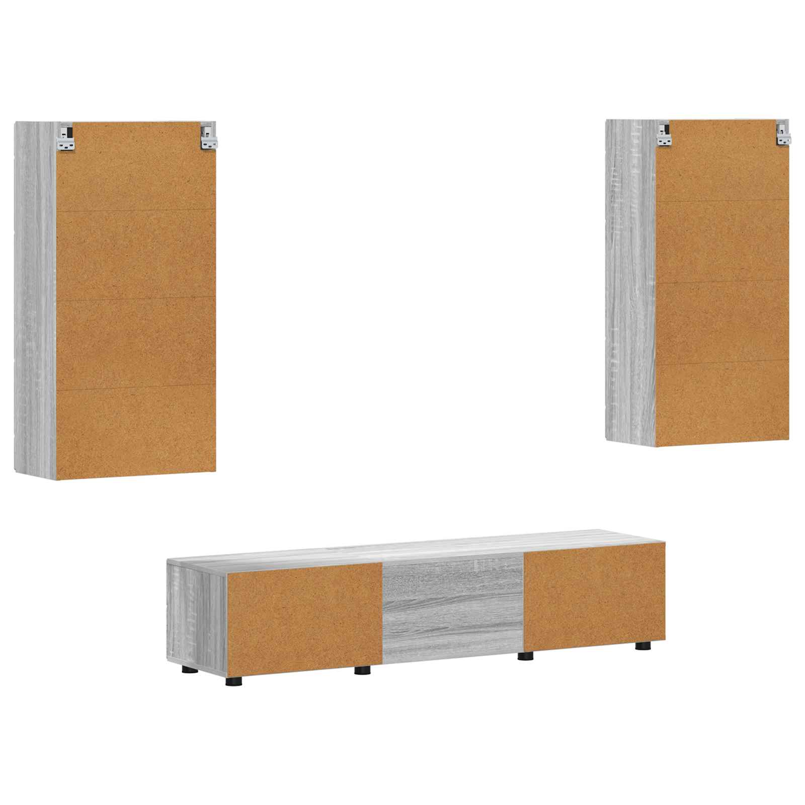 Set TV komoda Zidne FLORIN 3 pcs Siva Sonoma Konstruirano drvo