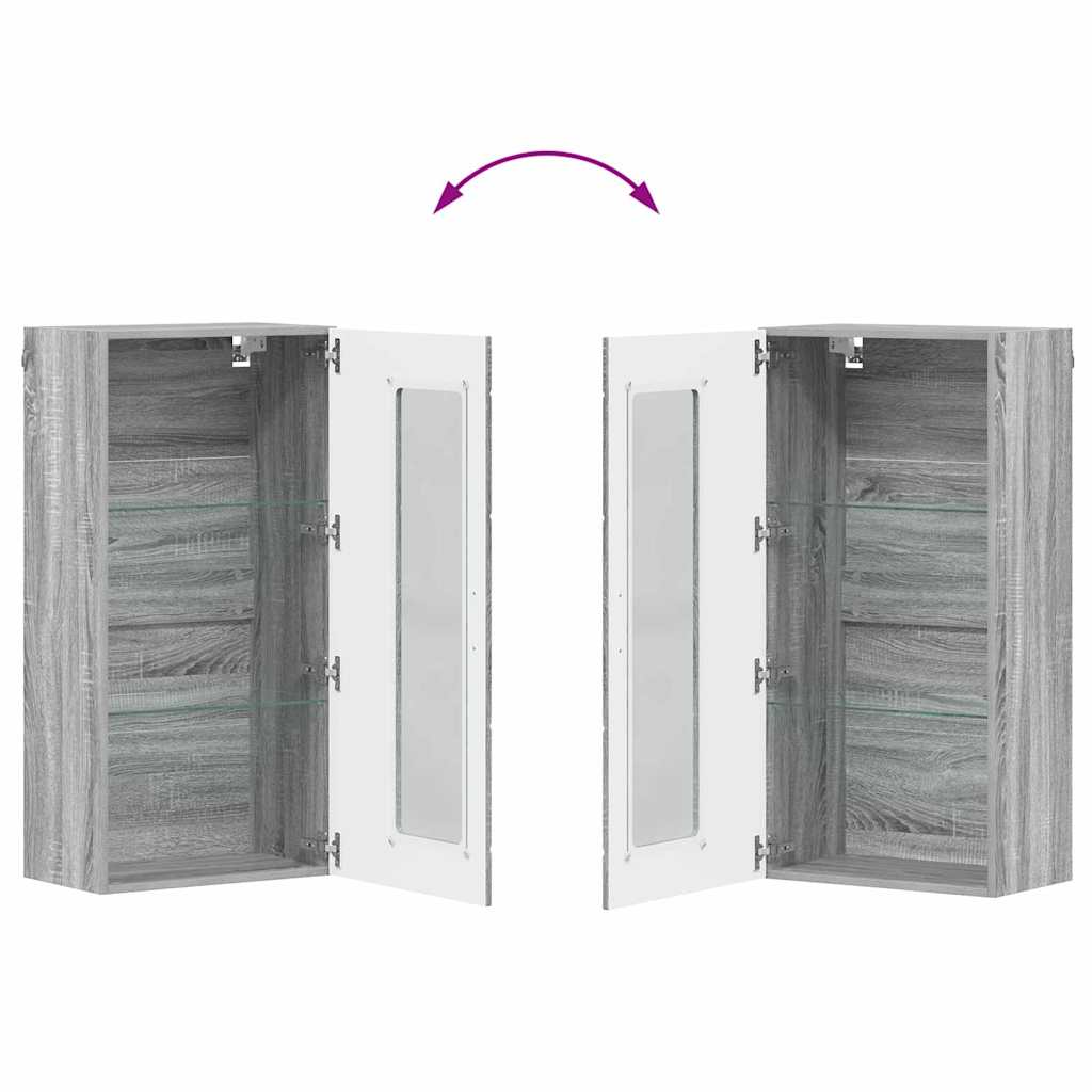Set TV komoda Zidne FLORIN 3 pcs Siva Sonoma Konstruirano drvo