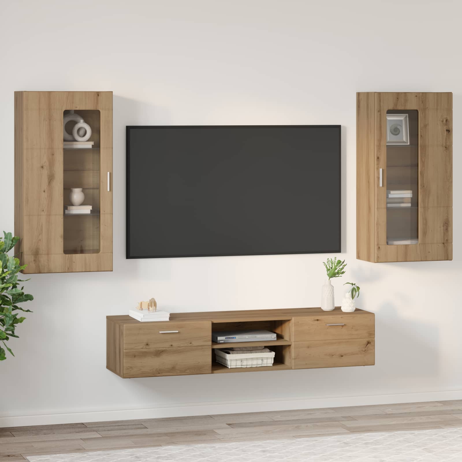 Set TV komoda FLORIN 3 pcs Umjetnički hrast Konstruirano drvo