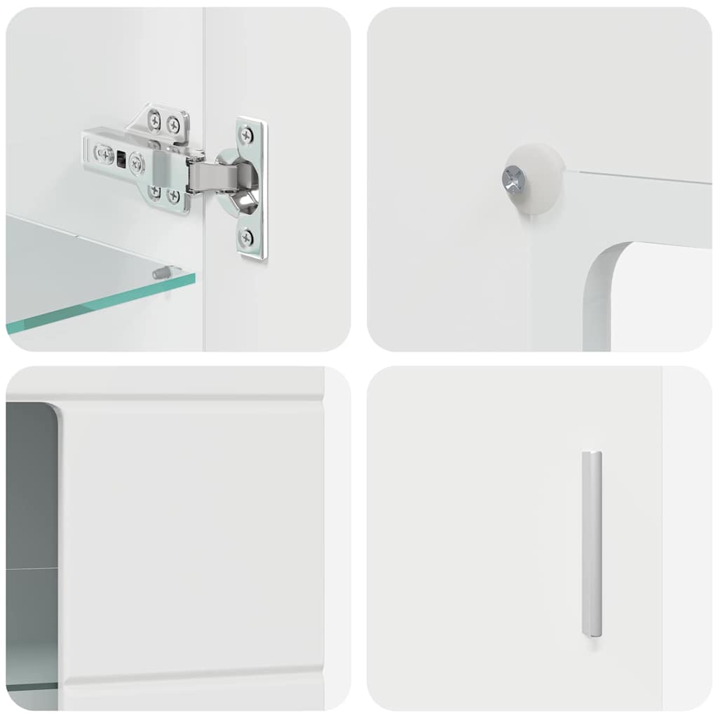 Set TV komoda FLORIN 3 pcs Visoki sjaj bijela Konstruirano drvo