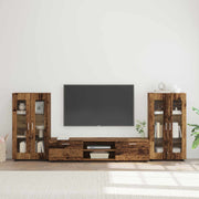Set TV komoda FLORIN 3 pcs Staro drvo Konstruirano drvo