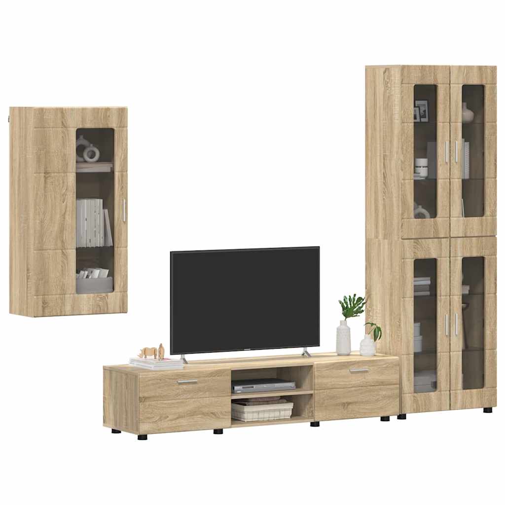 Set TV komoda Zidne FLORIN 3 pcs Sonoma hrast Konstruirano drvo