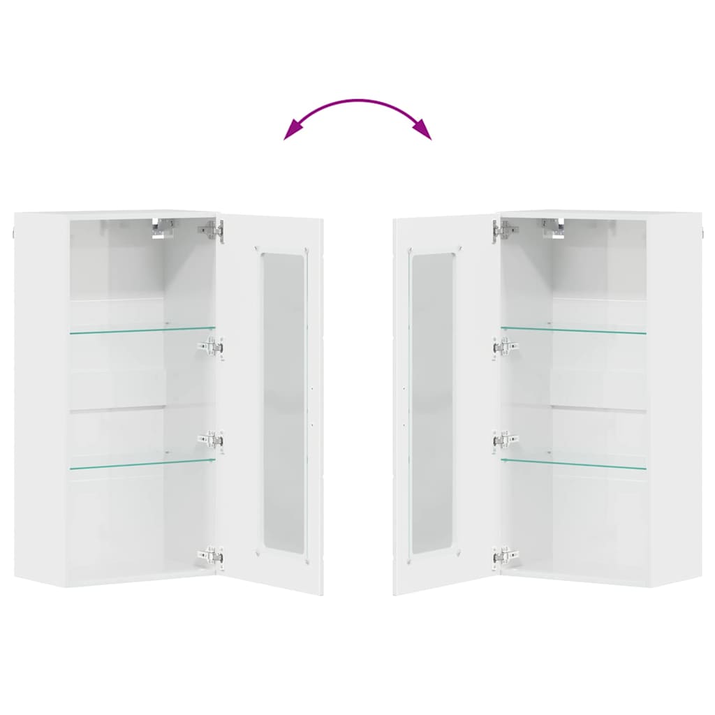 Set TV komoda FLORIN 3 pcs Visoki sjaj bijela Konstruirano drvo
