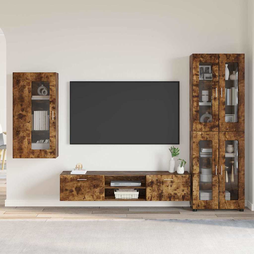 Set TV komoda FLORIN 3 pcs Dimljeni hrast Konstruirano drvo