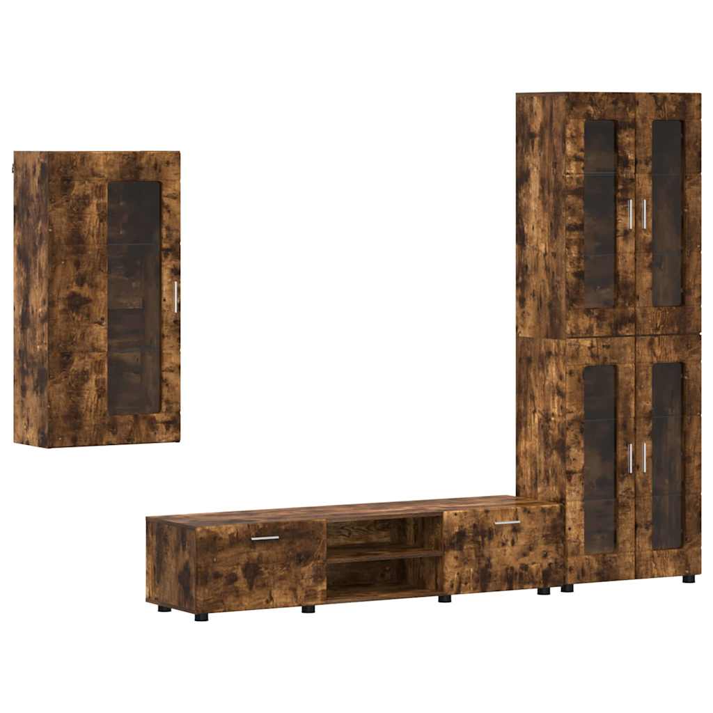 Set TV komoda FLORIN 3 pcs Dimljeni hrast Konstruirano drvo