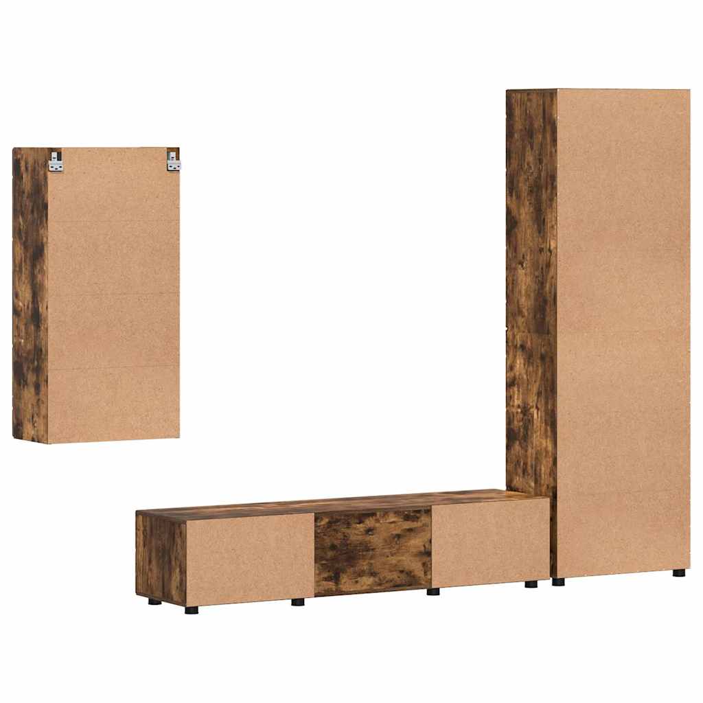 Set TV komoda FLORIN 3 pcs Dimljeni hrast Konstruirano drvo