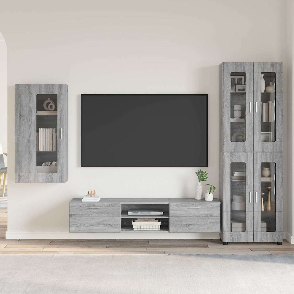 Set TV komoda Zidne FLORIN 3 pcs Siva Sonoma Konstruirano drvo