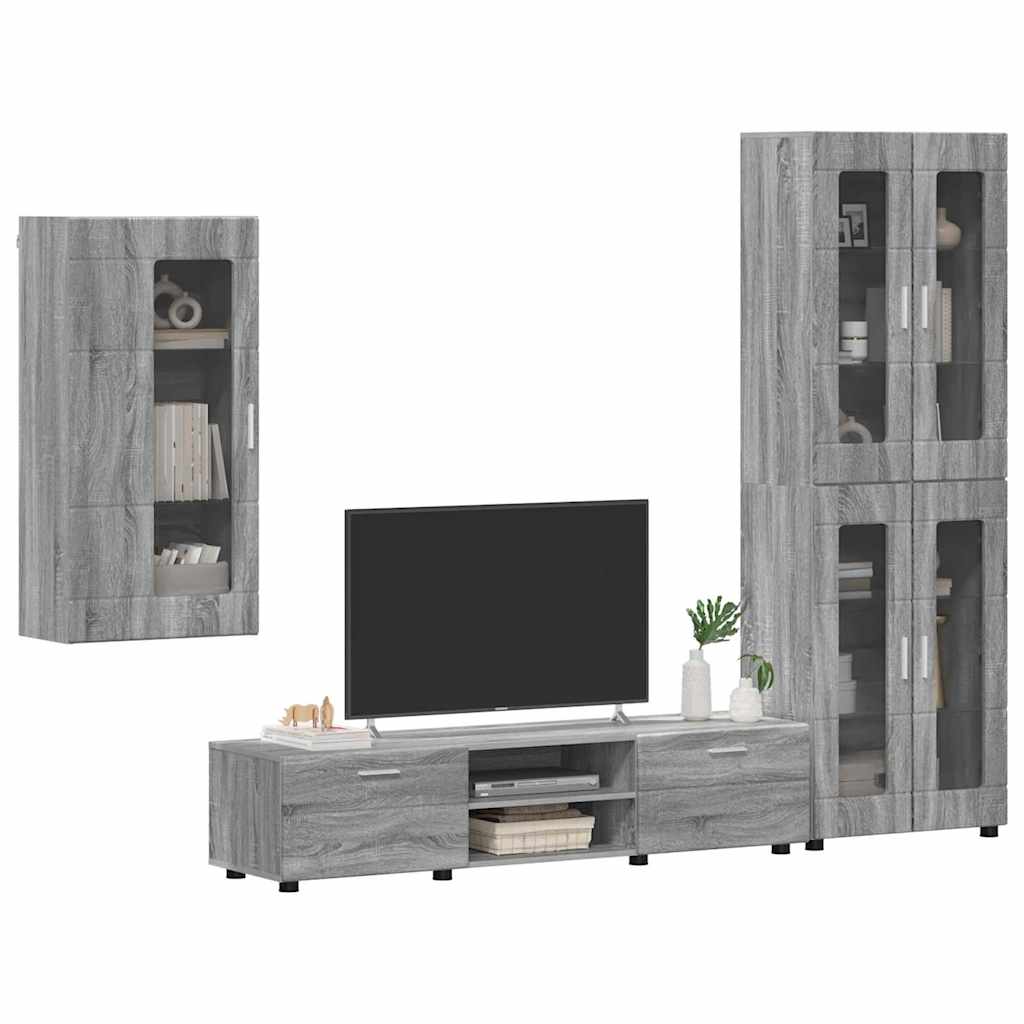 Set TV komoda Zidne FLORIN 3 pcs Siva Sonoma Konstruirano drvo